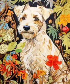 Floral Border Terrier Paint By Number