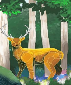 Geometric Gold Deer Paint By Numbers