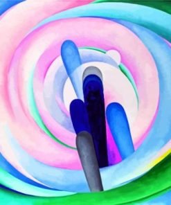 Grey Blue and Black Pink Circle Paint By Numbers