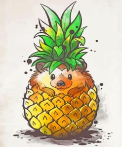 Hedgehog In A Pineapple Paint By Numbers
