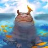 Hippo And Bird Paint By Numbers