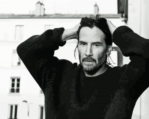Black And White Keanu Reeves Paint By Number