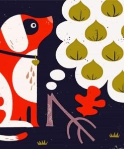 Mid Century Dog Paint By Numbers