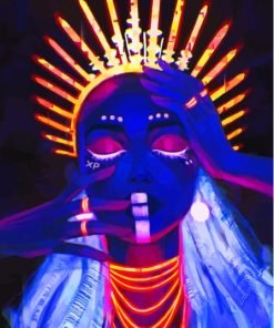 Exotic Neon Lady Paint By Number