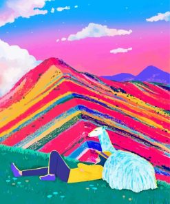 Peru Colorful Mountain Paint By Number