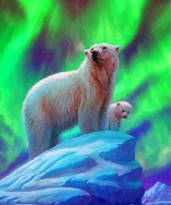 Polar Bear Northern Lights Paint By Number