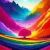 Rainbow Colorful Mountain Paint By Number