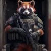 Red Panda Soldier Paint By Number