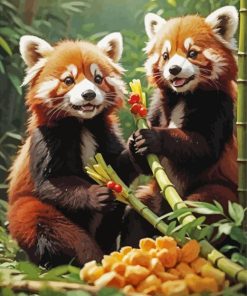 Red Pandas Paint By Number