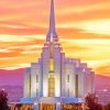 Rexburg Lds Temple Sunset Paint By Numbers