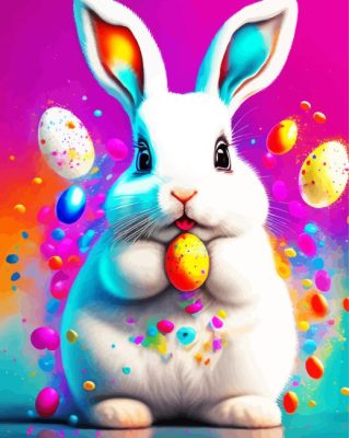 Splatter Easter Bunny Paint By Number