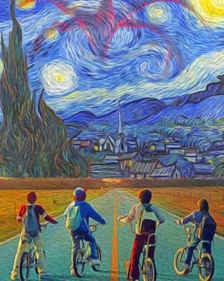 Stranger Things Starry Night Paint By Numbers - Numeral Paint Kit