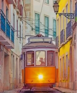 Lisbon Street Tram Paint By Numbers