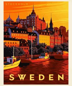 Sweden Poster Paint By Number