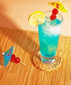 Tropical Blue Lady Cocktail Paint By Numbers