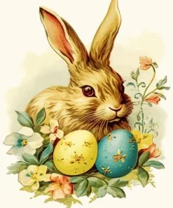 Vintage Easter Bunny Paint By Number