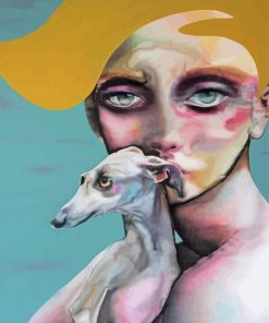 Woman And Italian Greyhound Paint By Number