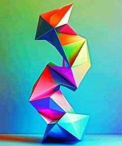 Colorful 3D Geometric Paint By Number