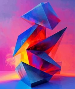 Abstract 3D Geometric Art Paint By Number