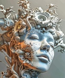 3D Grey Woman Paint By Number