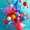 Colorful 3D Geometric Art Paint By Number