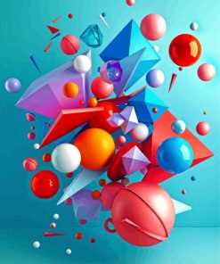 Colorful 3D Geometric Art Paint By Number