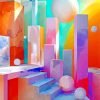 Colorful 3D Geometric Paint By Number