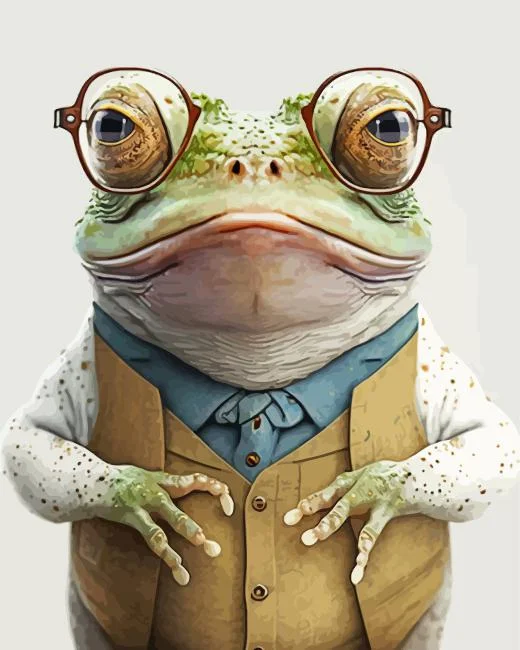 A Frog with glasses paint by numbers A Frog with glasses paint by numbers