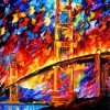 Abstract Colorful Brooklyn Bridge Paint By Number