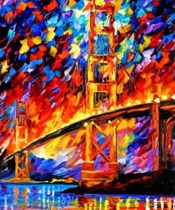 Abstract Colorful Brooklyn Bridge Paint By Number