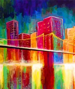 Abstract Colorful Brooklyn Bridge Paint By Number