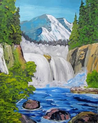 Alaskan Waterfall Paint By Number