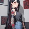 Anime Tattooed Girl paint by number