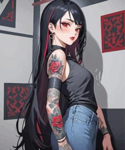 Anime Tattooed Girl paint by number