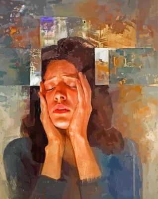 Anxious Young Lady Paint By Number