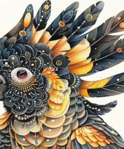 Aesthetic Black Cockatoo Art Paint By Number