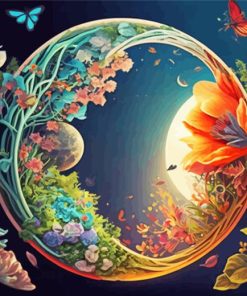 Blooming Wreath paint by numbers