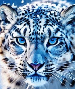 Blue Eyes Snow Leopard paint by number