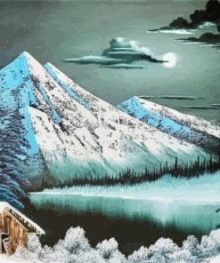 Bob Ross Winter Night Scene Paint By Number