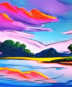 Bob Ross Purple Landscape Paint By Number