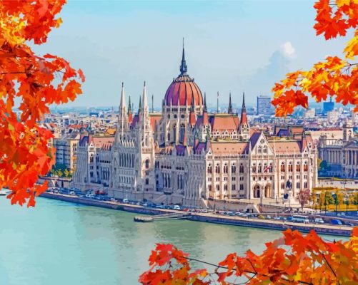 Budapest Parliament In Autumn Paint By Number