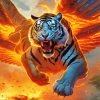 Burning Flying Tiger paint by number