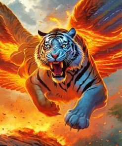 Burning Flying Tiger paint by number
