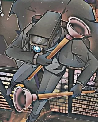Cameraman Plunger Art Paint By Number