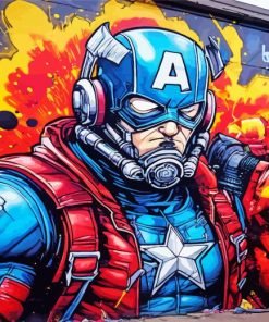 Captain Amerina Graffiti paint by numbers