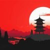 Chinese Scenery Silhouette Paint By Number