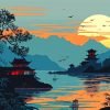 China Scenery Sunset Paint By Number