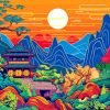 Colorful Chinese Scenery Paint By Number