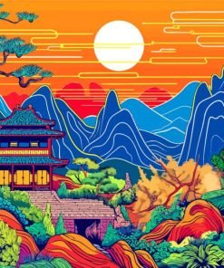 Colorful Chinese Scenery Paint By Number