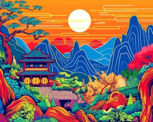 Colorful Chinese Scenery Paint By Number